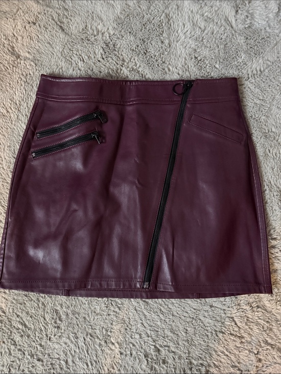 Express Dresses & Skirts - Faux Leather Maroon Skirt